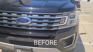 Vinyl Chrome Delete Sides Front Rear Bumper Trim Blackout Decal Stickers Cover Overlay Fits Ford Expedition MAX 2018-2021