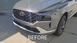 Vinyl Chrome Delete Wheel Rim Front Grille Trim Blackout Decal Stickers Overlay Film Fits Hyundai Santa Fe 2019-2023
