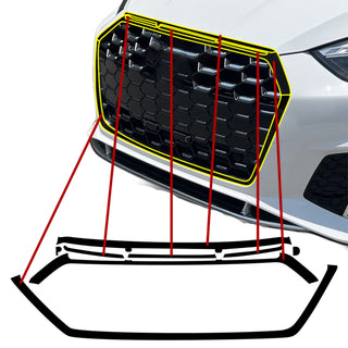 Fits Audi S5 Convertible 2020-2024 Vinyl Chrome Delete Grille Blackout Decal Stickers Overlay Film - Bogar Tech Designs