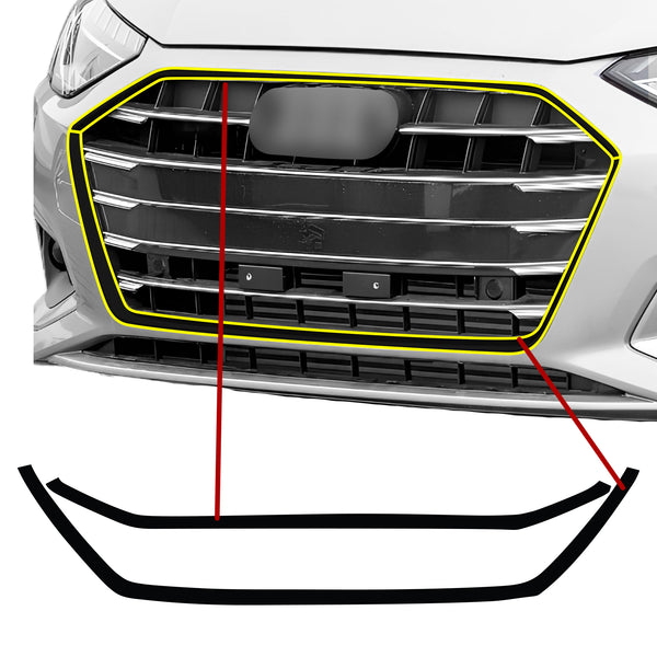 Audi A4 2017-2025 Blackout Chrome Delete Kit β Precut Gloss Black Vinyl Overlays