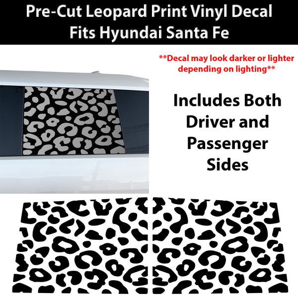 Fits Hyundai Santa Fe 2024-2026 Animal Leopard Cheetah Cow Window Vinyl Decal Stickers - Bogar Tech Designs