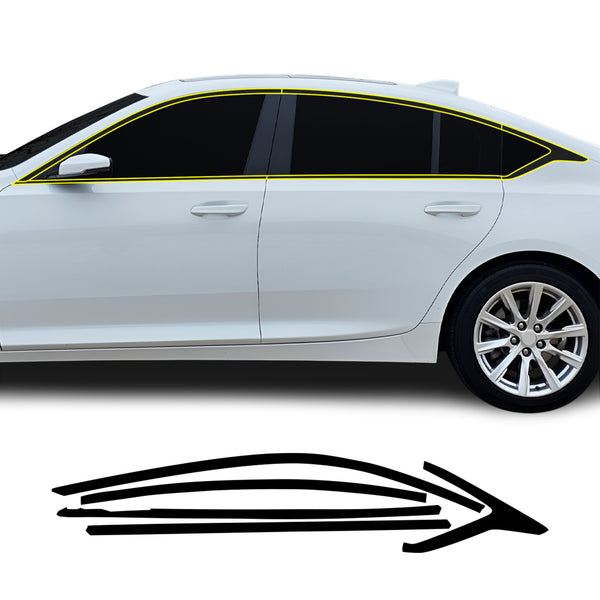 Fits Cadillac CT5 2020-2026 Blackout Chrome Delete Kit – Precut Gloss Black Vinyl Overlays Film