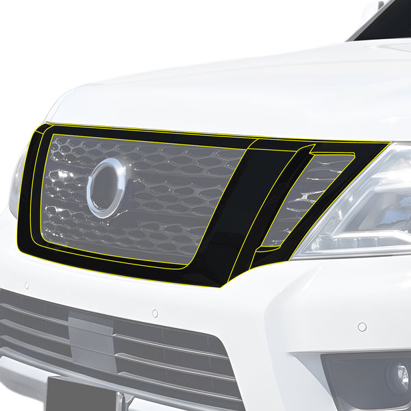 Fits Nissan Armada 2017-2020 Vinyl Chrome Delete Grille Blackout Decal Stickers Overlay Film
