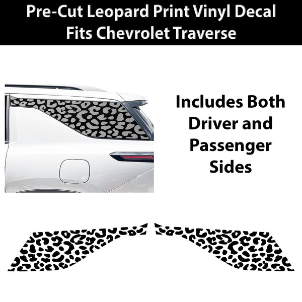 Fits Chevrolet Traverse 2024-2026 Animal Leopard Cheetah Cow Window Vinyl Decal Stickers - Bogar Tech Designs