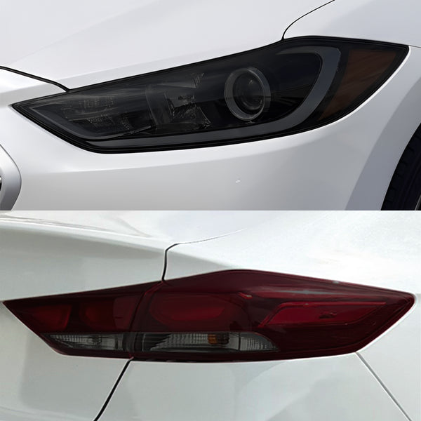 Fits Hyundai Elantra 2017-2018 Full Headlight Taillight Precut Smoked PPF Tint Kit Film Overlay