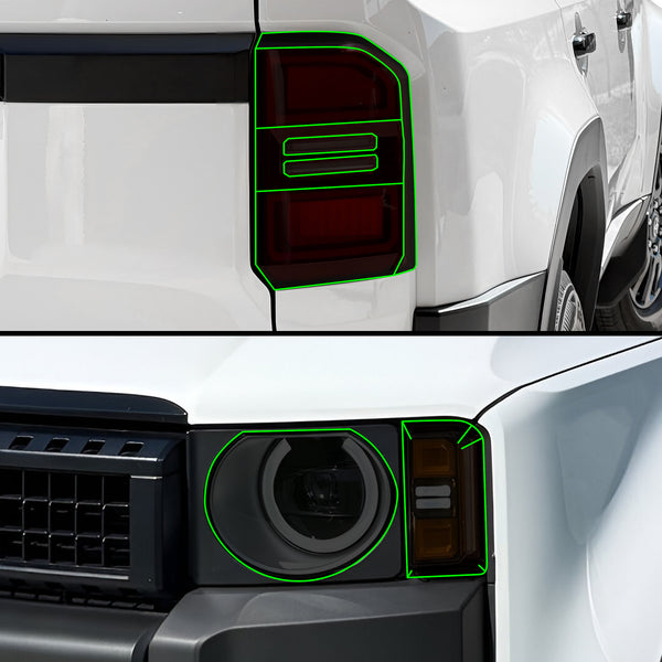 Toyota Land Cruiser 2024β2026 Dark Smoke Headlight & Taillight Tint Kit β Precut Vinyl Lens Overlays