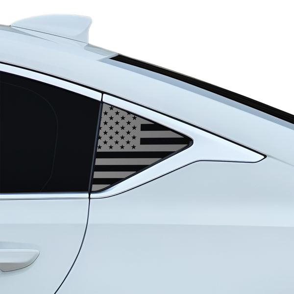 American Flag Quarter Window Decal for Cadillac CT5 2020-2026 – Precut Matte Black Vinyl