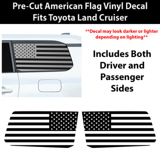 Fits Toyota Land Cruiser 2024-2026 Quarter Window American Flag Vinyl Decal Stickers - Bogar Tech Designs