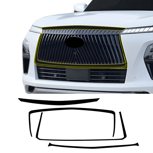 Fits Infiniti QX80 2025-2026 Blackout Chrome Delete Kit – Precut Gloss Black Vinyl Overlays Film