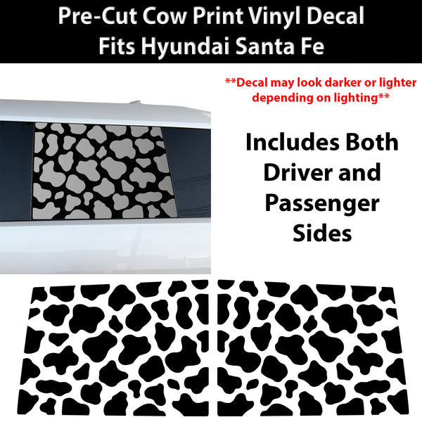 Fits Hyundai Santa Fe 2024-2026 Animal Leopard Cheetah Cow Window Vinyl Decal Stickers - Bogar Tech Designs