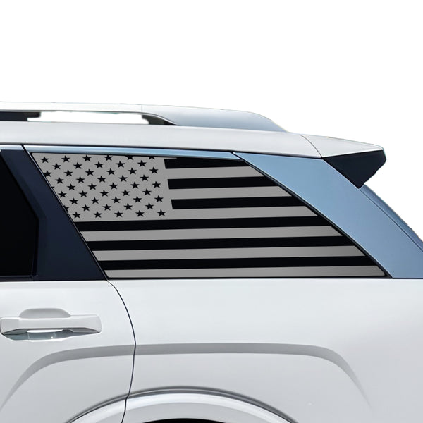 American Flag Quarter Window Decal for Hyundai Palisade 2026-2027 – Precut Matte Black Vinyl