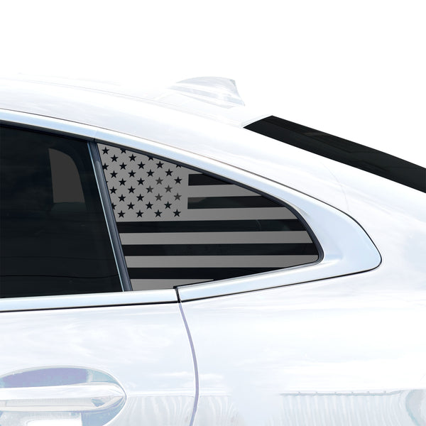 American Flag Quarter Window Decal for BMW 2 Series 2020-2024 β Precut Matte Black Vinyl