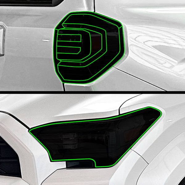 Toyota 4Runner 2025β2026 Dark Smoke Headlight & Taillight Tint Kit β Precut Vinyl Lens Overlays