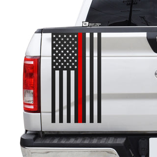 Precut American Flag Side Rear Tailgate Decal Stickers fits Most Pick Up Trucks - Bogar Tech Designs