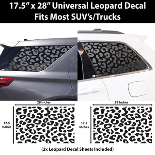 Universal Fit Animal Cow Print and Leopard Cheetah Print 3rd Quarter Window Decal Stickers Compatible with Most SUV'S and Trucks - Tint, Paint Protection, Decals & Accessories for your Vehicl