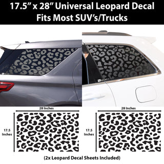 Universal Fit Animal Cow Print Leopard Cheetah Print 3rd Quarter Window Decal Stickers Compatible with Most SUV'S and Trucks - Bogar Tech Designs