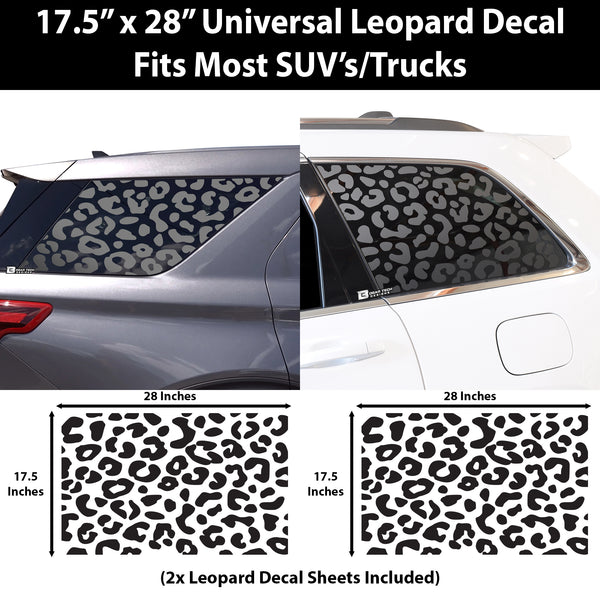 Universal Fit Animal Cow Print Leopard Cheetah Print 3rd Quarter Window Decal Stickers Compatible with Most SUV'S and Trucks - Bogar Tech Designs