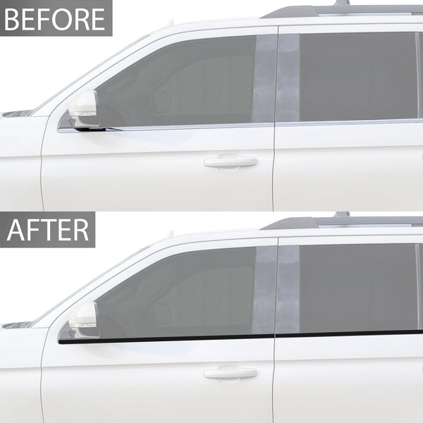 Window Vinyl Chrome Delete Trim Blackout Decal Stickers Overlay Film Fits Ford Expedition 2018 - 2024 - Bogar Tech Designs