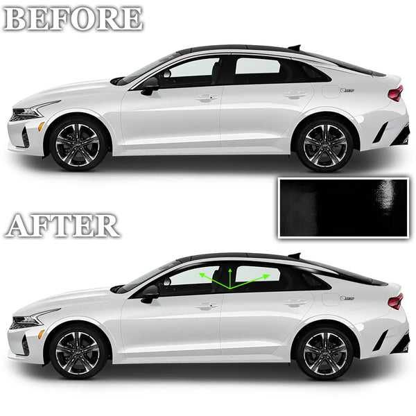 Window Vinyl Chrome Delete Trim Blackout Decal Stickers Overlay Film Fits Kia K5 2021 - 2025 - Bogar Tech Designs