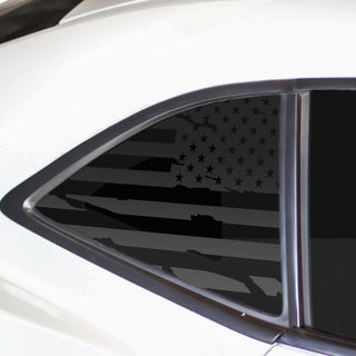 Quarter Window American Flag Vinyl Decal Stickers Fits Chevrolet Camaro 2010 - 2015 - Bogar Tech Designs