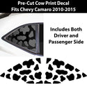 Precut Quarter Window Animal Cow Print Vinyl Decal Sticker Fits Chevrolet Camaro 2010 - 2015 - Bogar Tech Designs