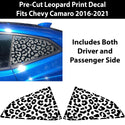 Precut Quarter Window Animal Leopard Print Vinyl Decal Sticker Fits Camaro 2016 - 2022 - Bogar Tech Designs