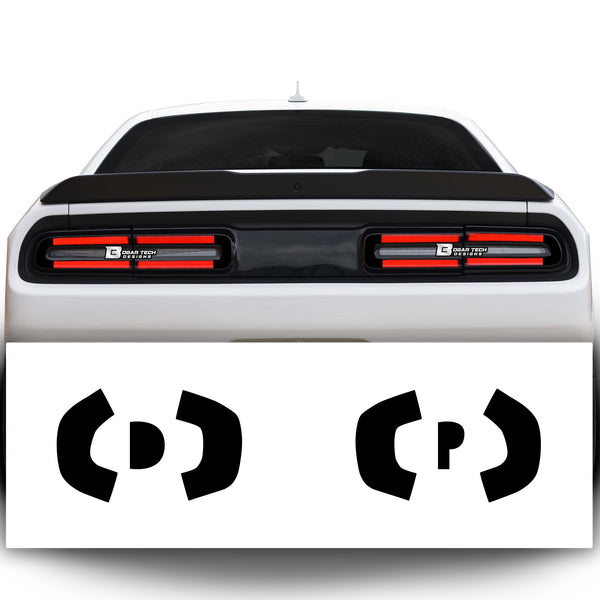 Tail Light Race Track Bat Vinyl Overlay Decal Stickers Cover Fits Dodge Challenger 2015 - 2024 Gloss - Bogar Tech Designs