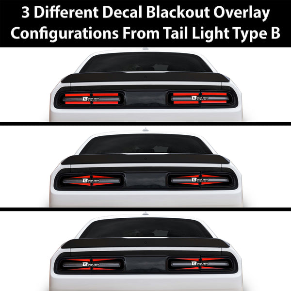 Tail Light Race Track Bat Vinyl Overlay Decal Stickers Cover Fits Dodge Challenger 2015 - 2024 Gloss - Bogar Tech Designs