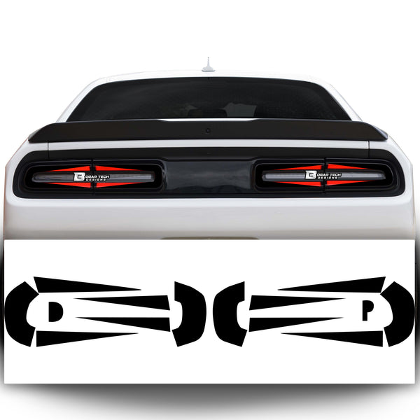 Tail Light Race Track Bat Vinyl Overlay Decal Stickers Cover Fits Dodge Challenger 2015 - 2024 Gloss - Bogar Tech Designs