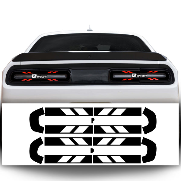 Tail Light Race Track Bat Vinyl Overlay Decal Stickers Cover Fits Dodge Challenger 2015 - 2024 Gloss - Bogar Tech Designs