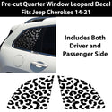 Precut Leopard Cheetah Rear Side Quarter Window Decal Sticker Fits Jeep Cherokee 2014 - 2023 - Bogar Tech Designs