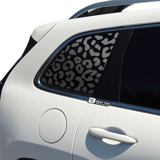 Precut Leopard Cheetah Rear Side Quarter Window Decal Sticker Fits Jeep Cherokee 2014 - 2023 - Bogar Tech Designs