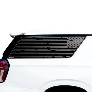 American Flag Window Vinyl Decal Stickers Fits Chevy Suburban GMC Yukon XL 2021 - 2025Blue Pink Red Green Line - Bogar Tech Designs