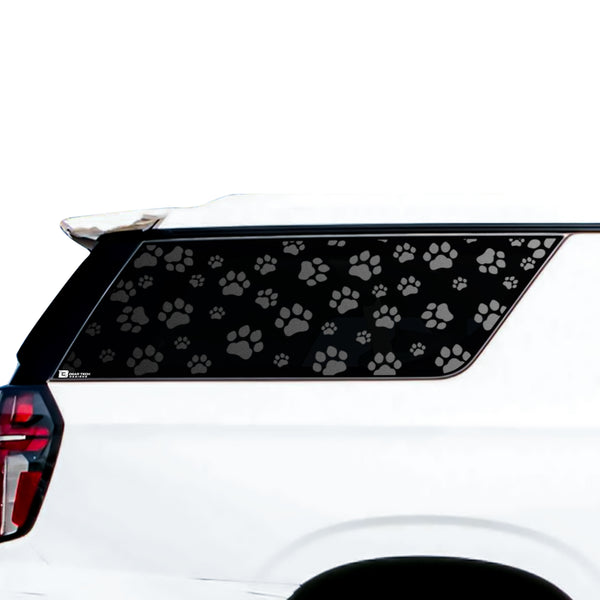 Animal Leopard Cow Paw Heart Window Vinyl Decal Stickers Fits Chevy Suburban GMC Yukon XL 2022 2023 2024 2025 Blue Pink Red Green Line - Bogar Tech Designs