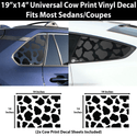 Universal Fit Animal Cow Leopard Cheetah Print Third Quarter Window Decal Stickers Compatible with Most Sedans and Coupes - Bogar Tech Designs