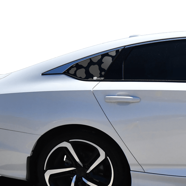 Universal Fit Animal Cow Leopard Cheetah Print Third Quarter Window Decal Stickers Compatible with Most Sedans and Coupes - Bogar Tech Designs
