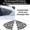 Rear Quarter Window Leopard Print Vinyl Decal Fits Subaru CrossTrek XV 2018 - 2022 - Bogar Tech Designs