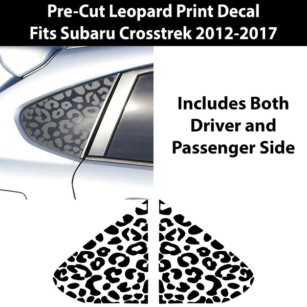 Precut Rear Quarter Window Leopard Print Vinyl Decal Fits Subaru CrossTrek XV 2012 - 2017 - Bogar Tech Designs