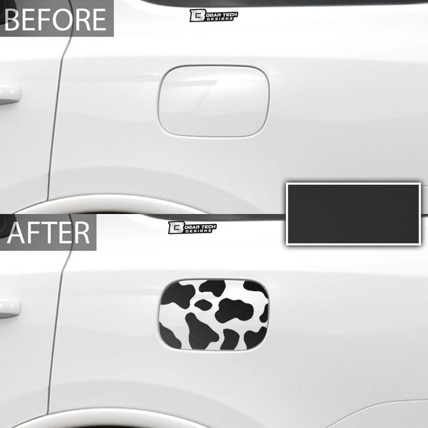 Precut Cow Print Rear Side Quarter Window Fuel Door Decal Stickers Fits Dodge Durango 2014 - 2023 - Bogar Tech Designs
