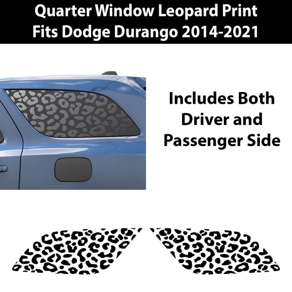 Precut Leopard Cheetah Rear Side Quarter Window Fuel Door Decal Stickers Fits Dodge Durango 2014 - 2023 - Bogar Tech Designs