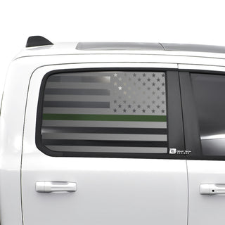 American Flag Side Window Vinyl Decal Stickers Fits Dodge Ram 2019 - 2025 - Bogar Tech Designs