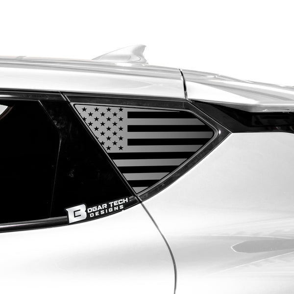 American Flag Quarter Window Decal for KIA EV6 2022-2026 – Precut Matte Black Vinyl