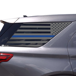 Precut American Flag Rear Side Quarter Window Decal Stickers Fits Ford Explorer 2020 - 2025 - Bogar Tech Designs