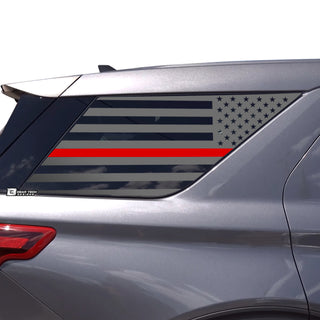 Precut American Flag Rear Side Quarter Window Decal Stickers Fits Ford Explorer 2020 - 2025 - Bogar Tech Designs