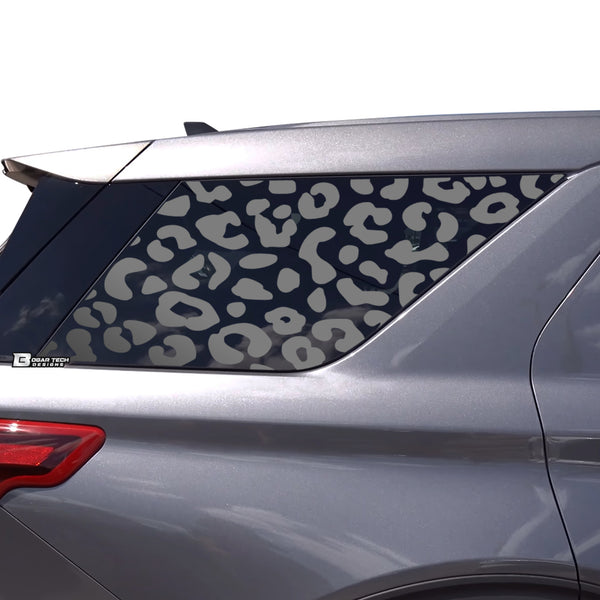 Precut Leopard Cheetah Print Rear Side Quarter Window Decal Stickers Fits Ford Explorer 2020+ - Bogar Tech Designs