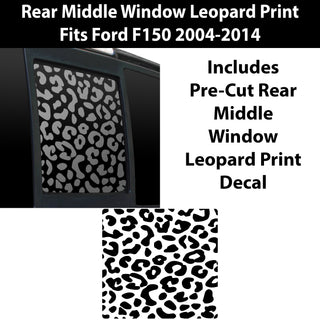 Precut Rear Middle Window Leopard Print Vinyl Decal Fits Ford F150 2004 - 2014 - Bogar Tech Designs
