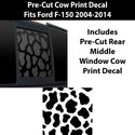 Precut Rear Middle Window Cow Print Vinyl Decal Fits Ford F150 2004 - 2014 - Bogar Tech Designs