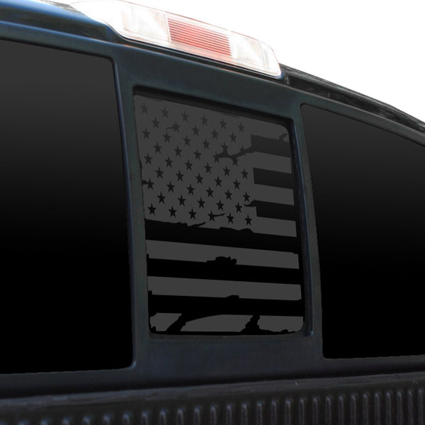 Precut Rear Middle Window American Flag Vinyl Decal Sticker Fits Ford F150 2004 - 2014 - Bogar Tech Designs