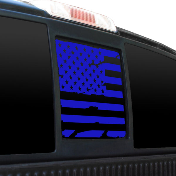 Precut Rear Middle Window American Flag Vinyl Decal Sticker Fits Ford F150 2004 - 2014 - Bogar Tech Designs
