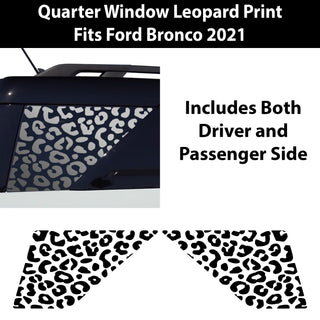 Precut Leopard Cheetah Rear Side Quarter Window Decal Fits Ford Bronco Sport 2021 2022 2023 - Bogar Tech Designs